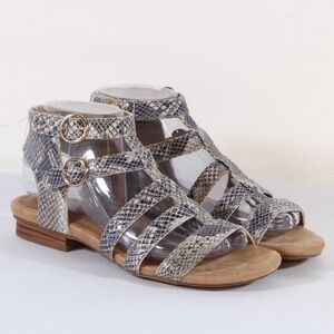 Earth Origins Women Leather Mica Maren Snake Print Gladiator Sandals NWOT
